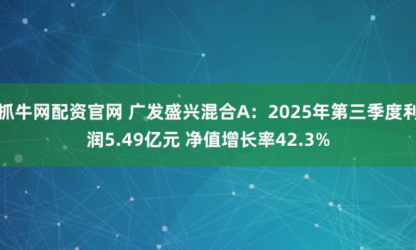 抓牛网配资官网 广发盛兴混合A:2025年第三季度利润5.49亿元 净值增长率42.3%